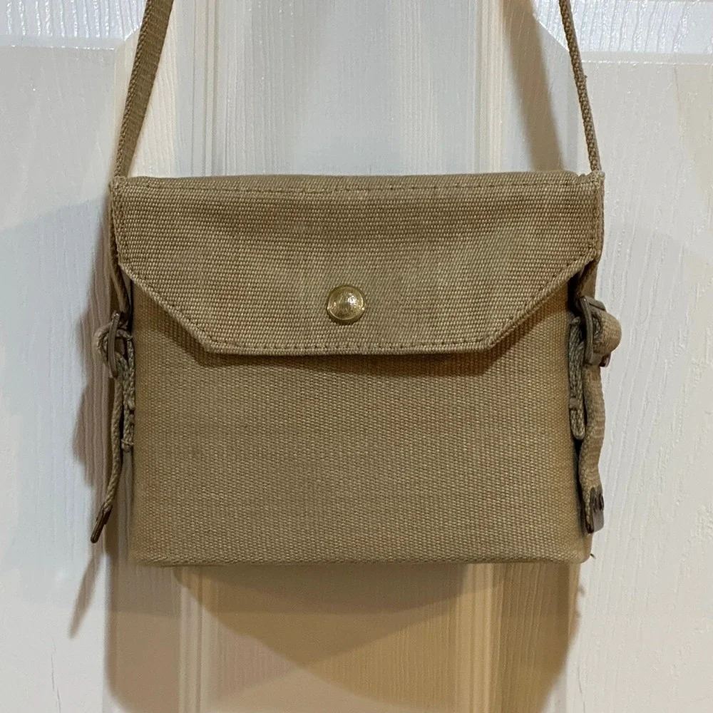 Vintage Military‎ Style Khaki Canvas Crossbody Bag Utility Pouch Tactical Small